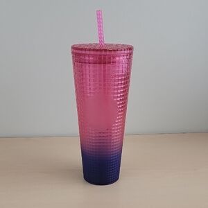 Starbucks Pink and Blue Tumbler with Straw